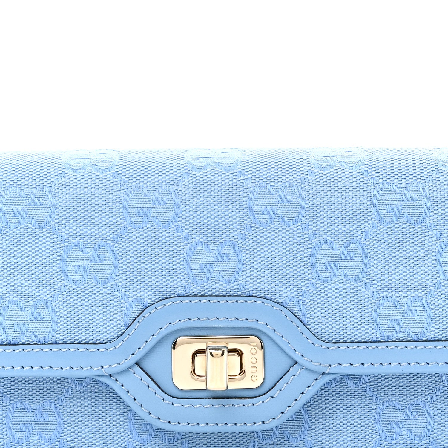 Gucci GG Monogram Scratch Lux Calfskin Mini Luce Shoulder Bag Blue 8 of 10