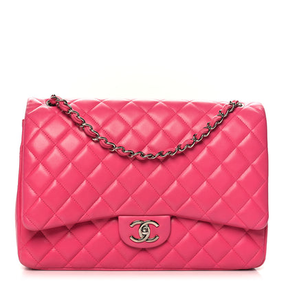 Chanel Lambskin Quilted Maxi Double Flap Fuchsia 1 of 10