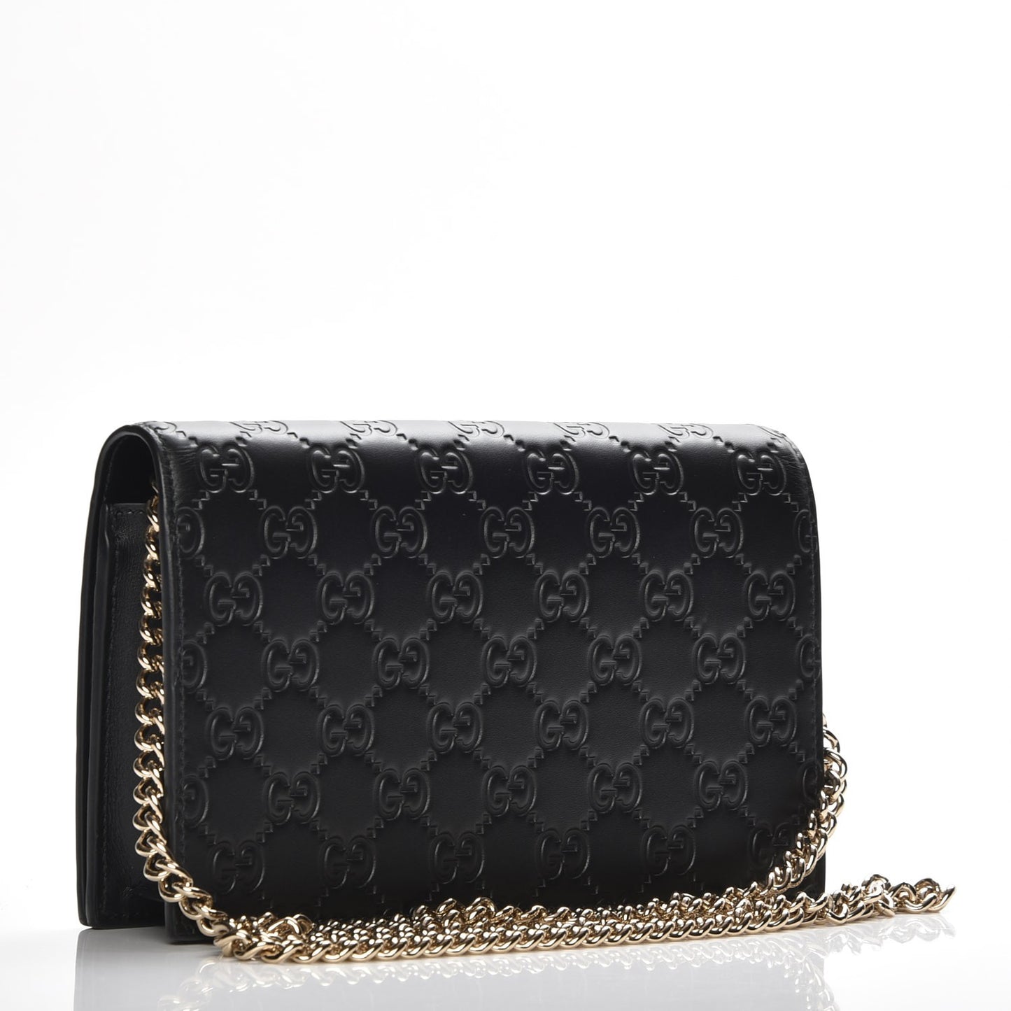 Guccissima Signature Bowy Chain Wallet Black