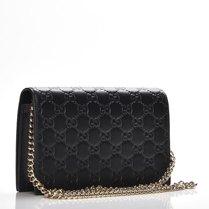 Gucci Guccissima Signature Bowy Chain Wallet Black 3 of 7