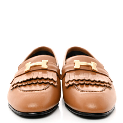 Hermes Goatskin Womens Royal Loafers 38.5 Naturel 3 of 9