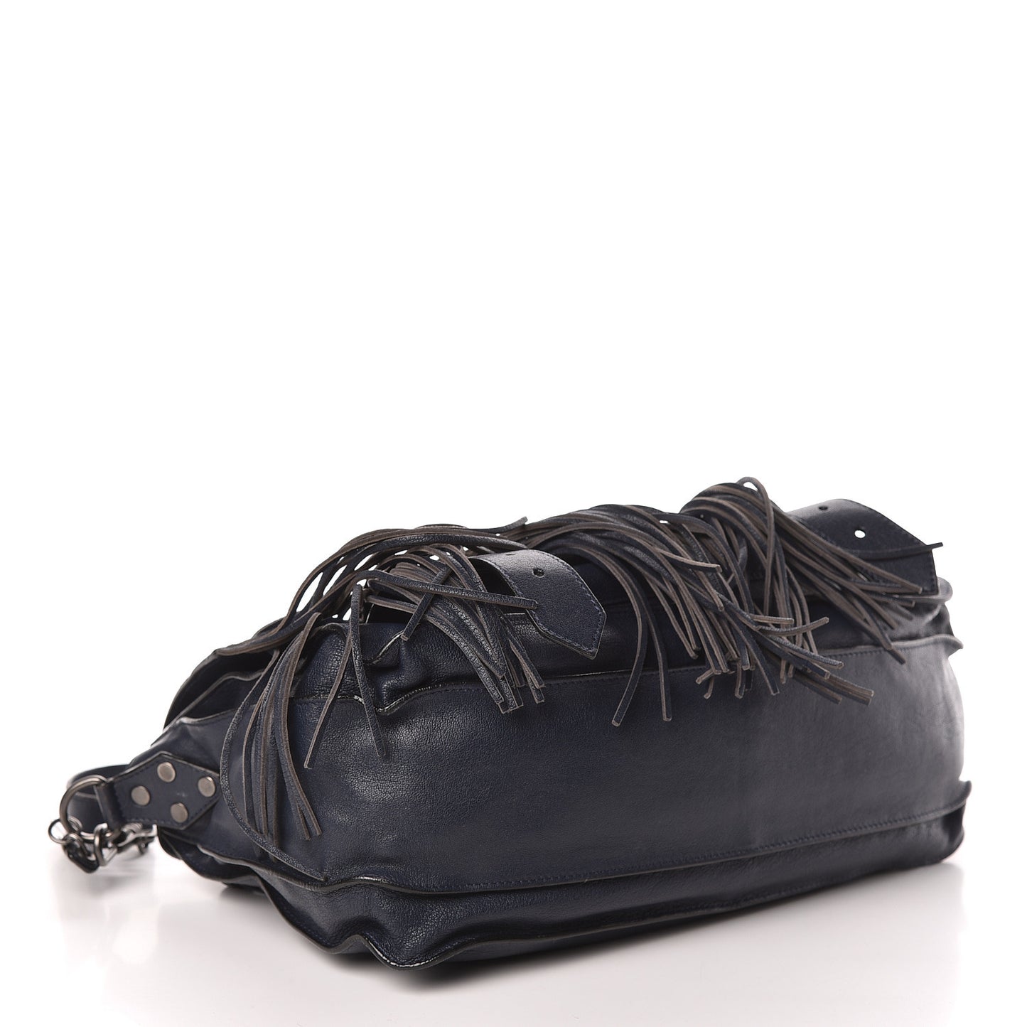 Lambskin Fringe Medium PS1 Satchel Midnight