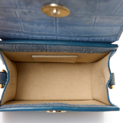 Jacquemus Suede Crocodile Embossed Le Chiquito Blue 5 of 9