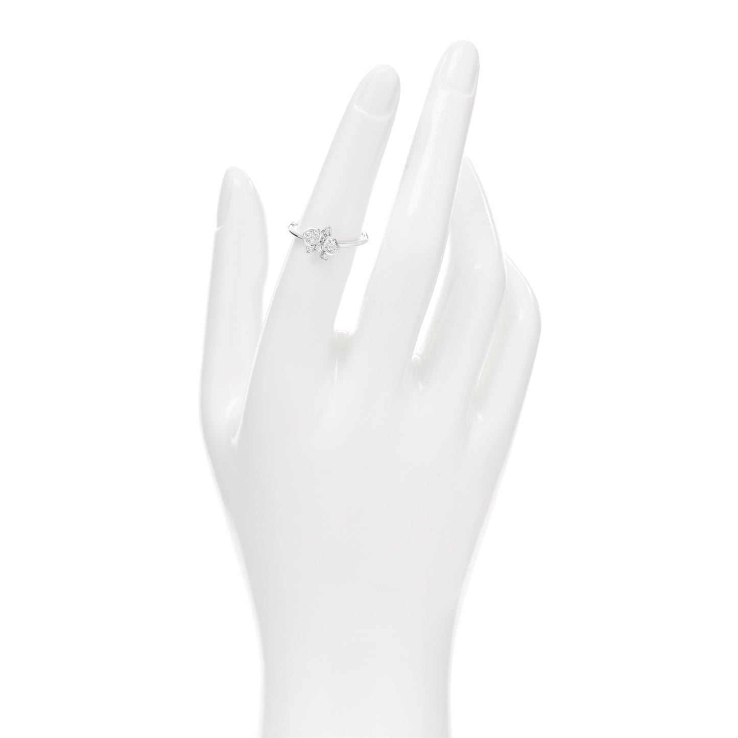 18K White Gold Diamond Caresse D'Orchidees Par Cartier Ring 50 5.5