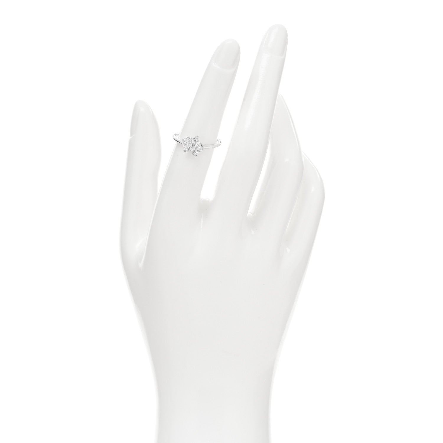 Cartier 18K White Gold Diamond Caresse D'Orchidees Par Cartier Ring 50 5.5 2 of 4