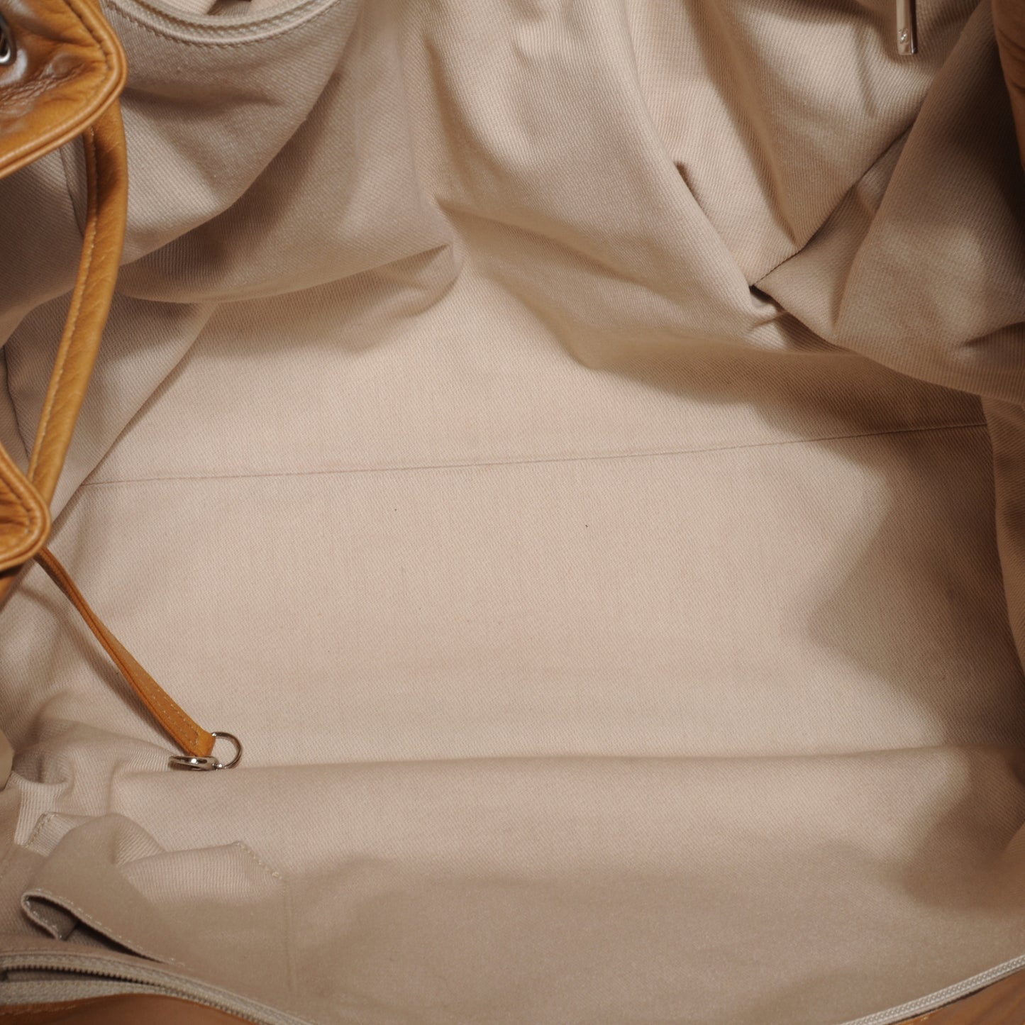 Leather Diagonal Ligne Large Tote Dark Beige