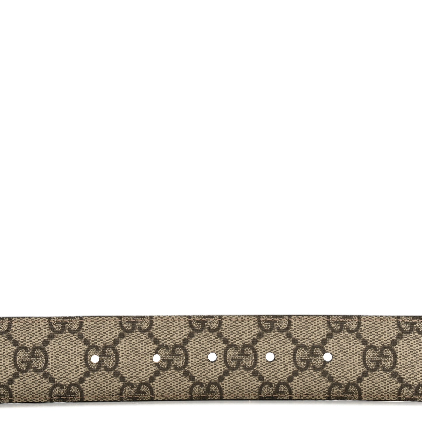 GG Supreme Monogram Plutone Calfskin Double G Reversible 37mm Belt 120 48 Beige Ebony New Acero