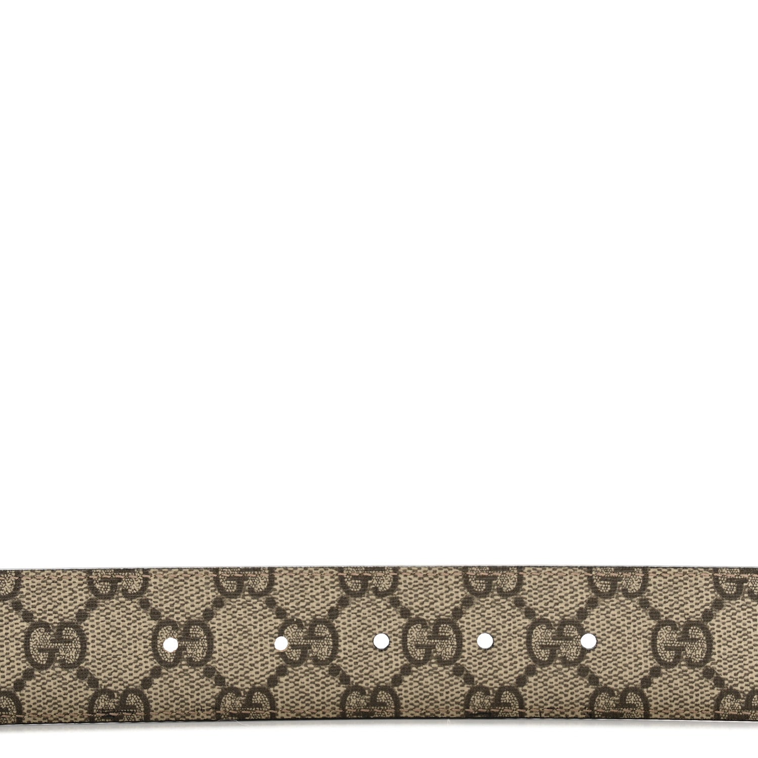 Gucci GG Supreme Monogram Plutone Calfskin Double G Reversible 37mm Belt 120 48 Beige Ebony New Acero 6 of 8