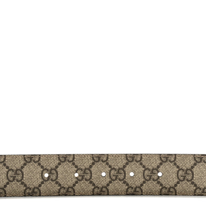 Gucci GG Supreme Monogram Plutone Calfskin Double G Reversible 37mm Belt 120 48 Beige Ebony New Acero 6 of 8