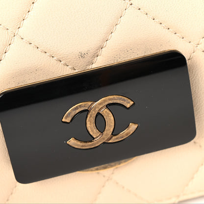 Chanel Sheepskin Quilted Large Beauty Lock Flap Beige 16 of 17
