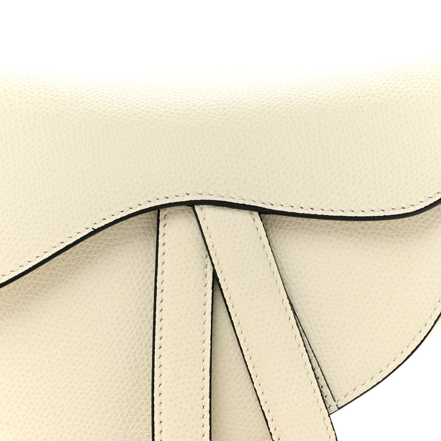 Christian Dior Grained Calfskin Mini Saddle Bag White 8 of 11