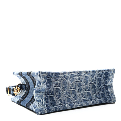 Christian Dior Denim Oblique Mini Book Tote With Strap Blue 4 of 10