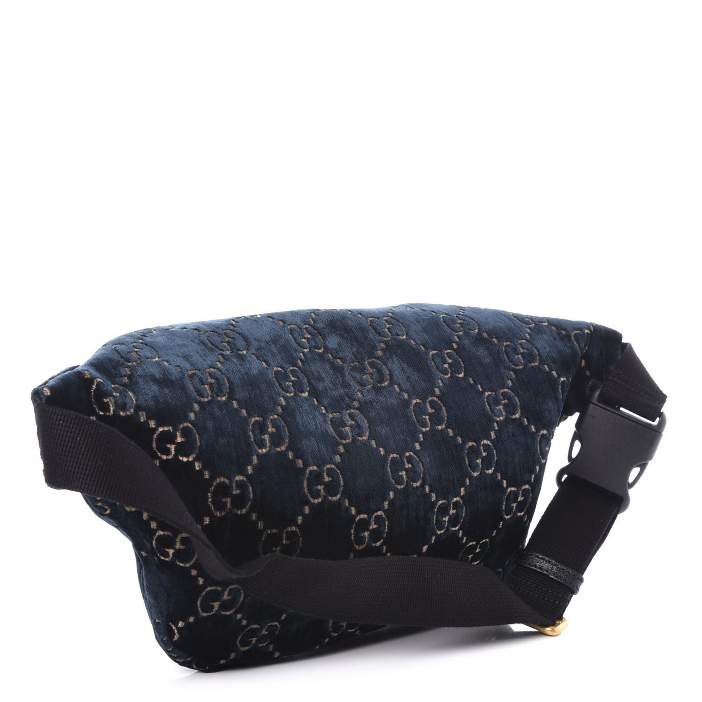 Velvet GG Monogram Web Belt Bag Blue Beige