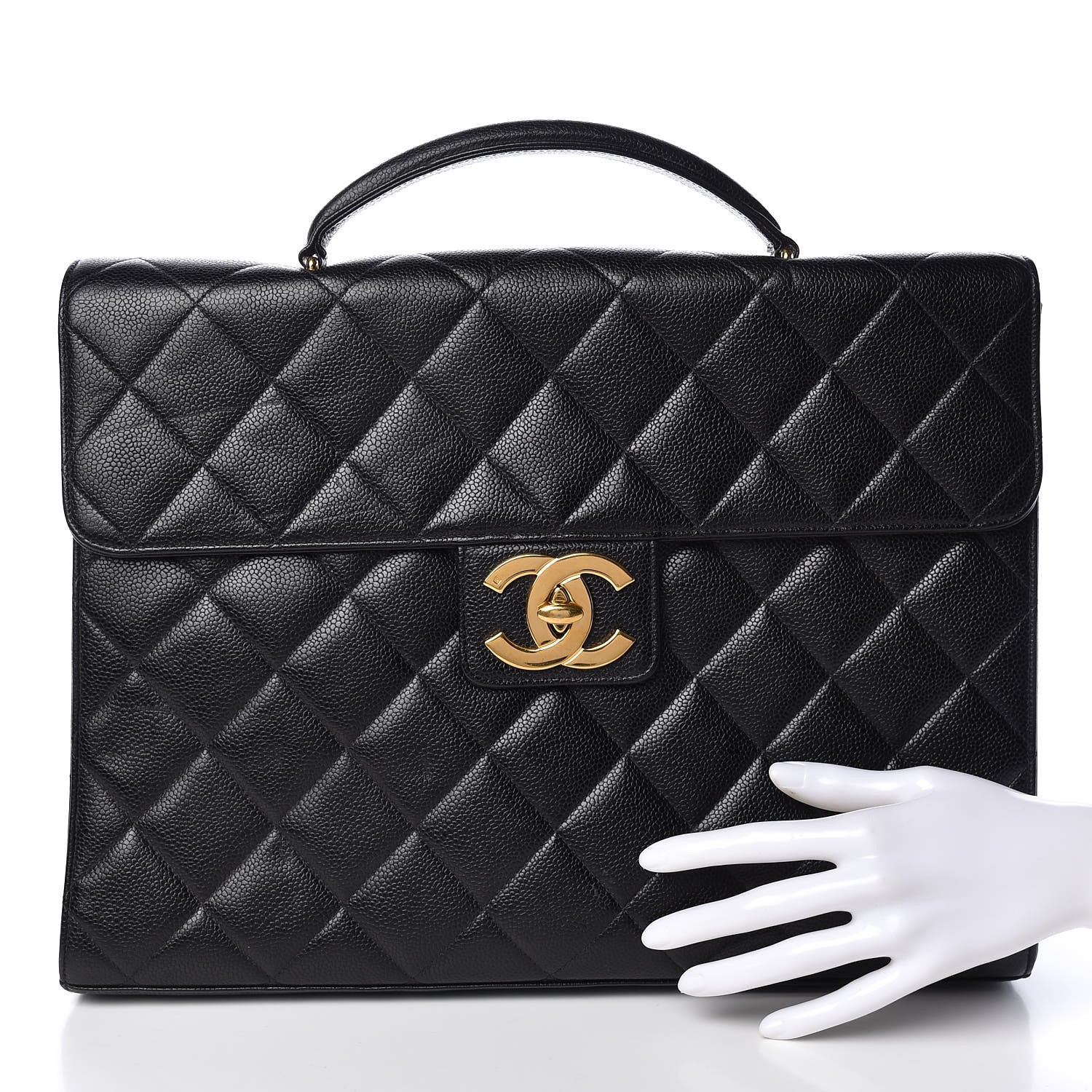 Chanel Caviar Quilted Briefcase Laptop Bag Black 2 of 11