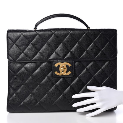 Chanel Caviar Quilted Briefcase Laptop Bag Black 2 of 11