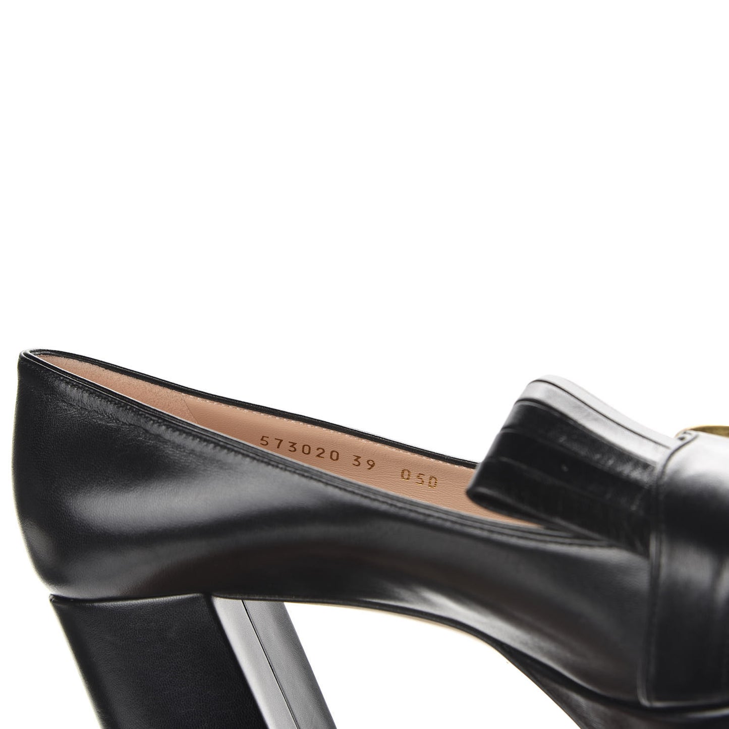 Malaga Kid GG Marmont Fringe Platform Loafer Pumps 39 Black