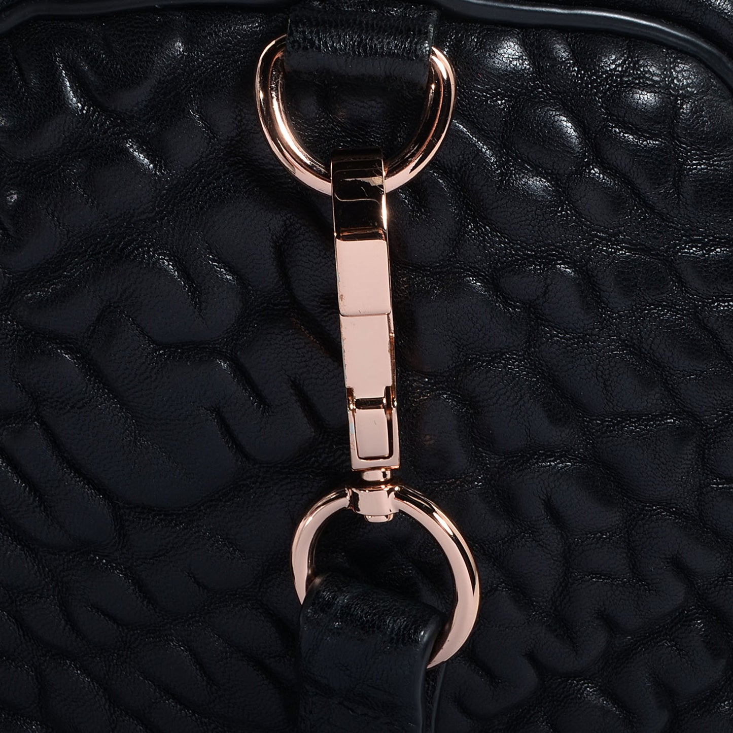 Pebbled Lambskin Rockie Black w Rose Gold Hardware