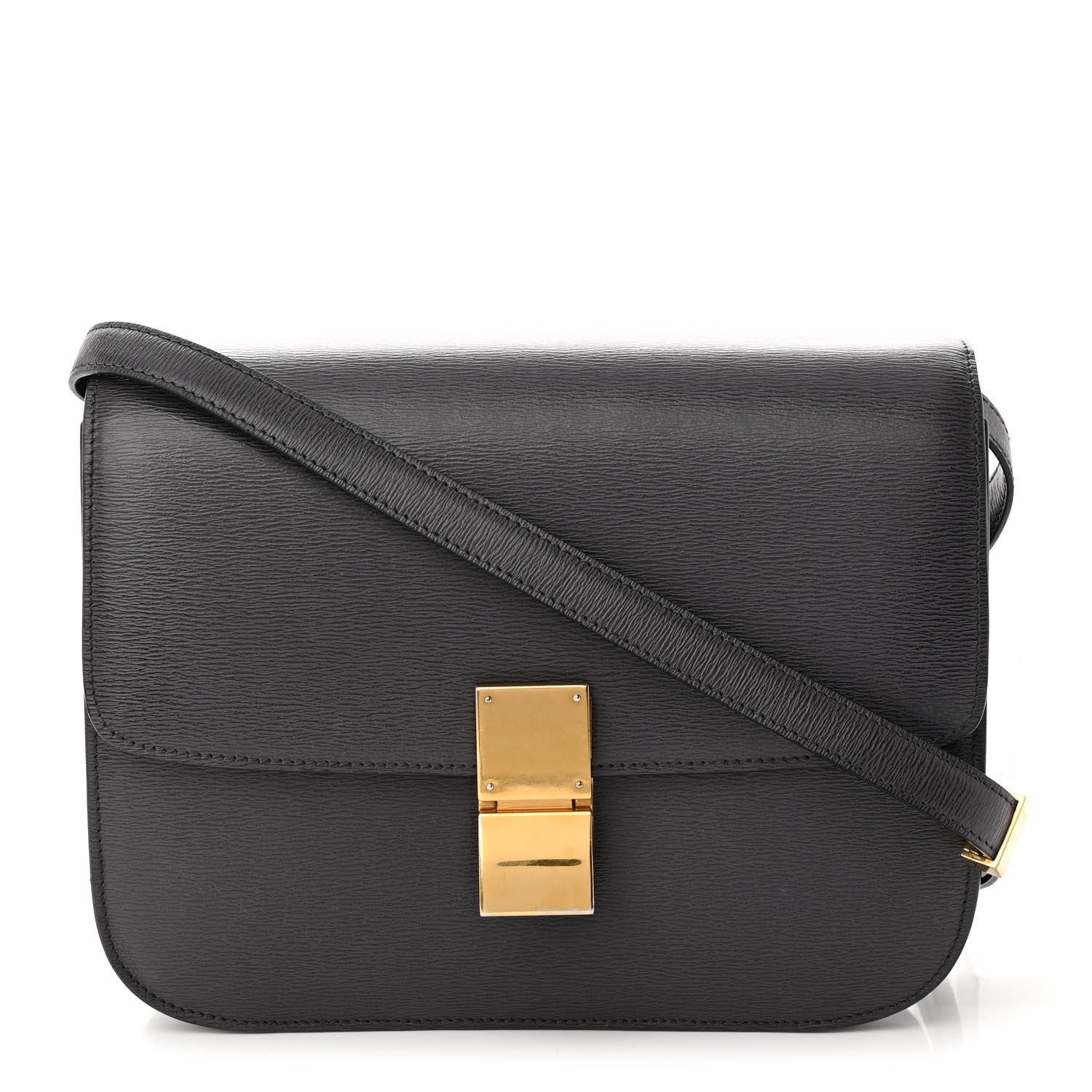 Celine Liege Calfskin Medium Classic Box Flap Bag Liquorice 1 of 10