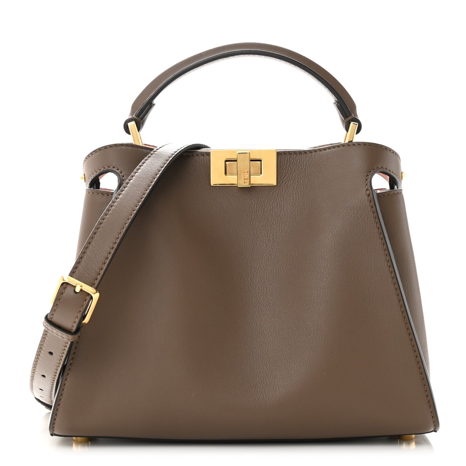 Fendi Vitello Tahiti Burro Bi-Color Medium Peekaboo Iconic Essentially Satchel Maya Camelia Confetto 1 of 10