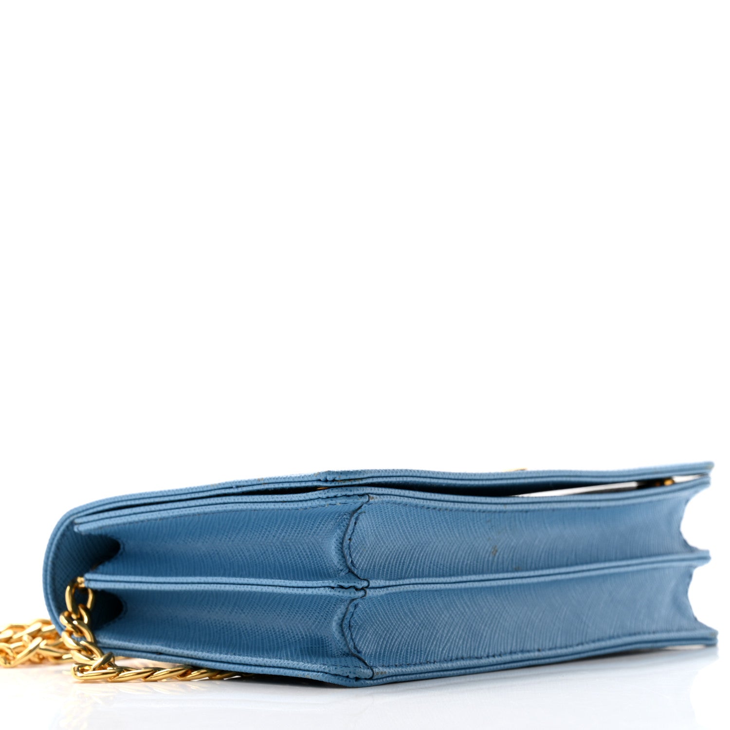 Prada Saffiano Lux Chain Wallet Mare 9 of 11