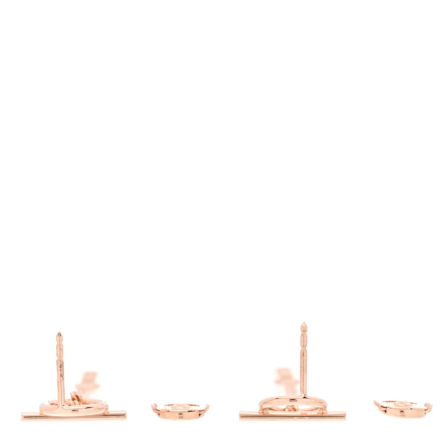 Hermes 18K Rose Gold Echappee Earrings 3 of 5