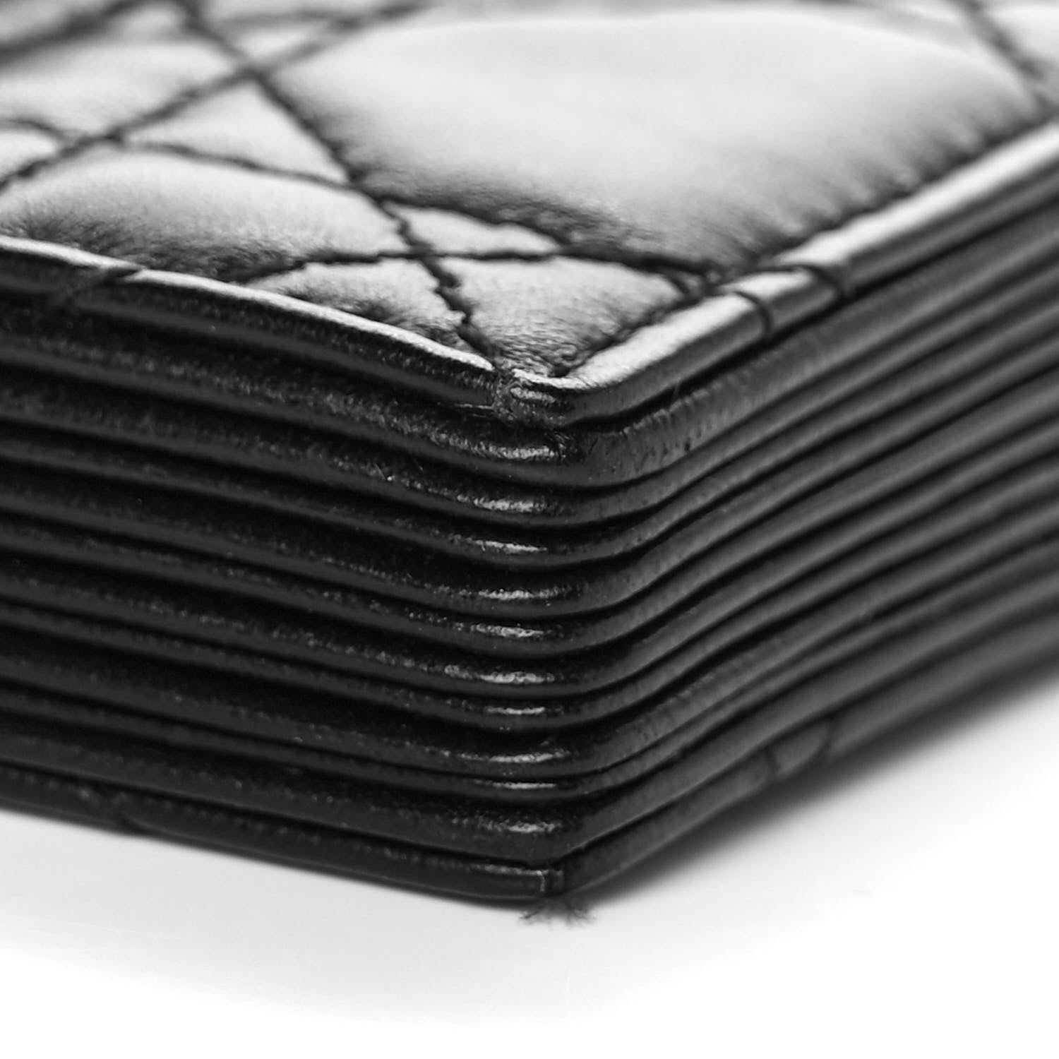Christian Dior Lambskin Cannage Lady Dior 5-Gusset Card Holder Black 8 of 10