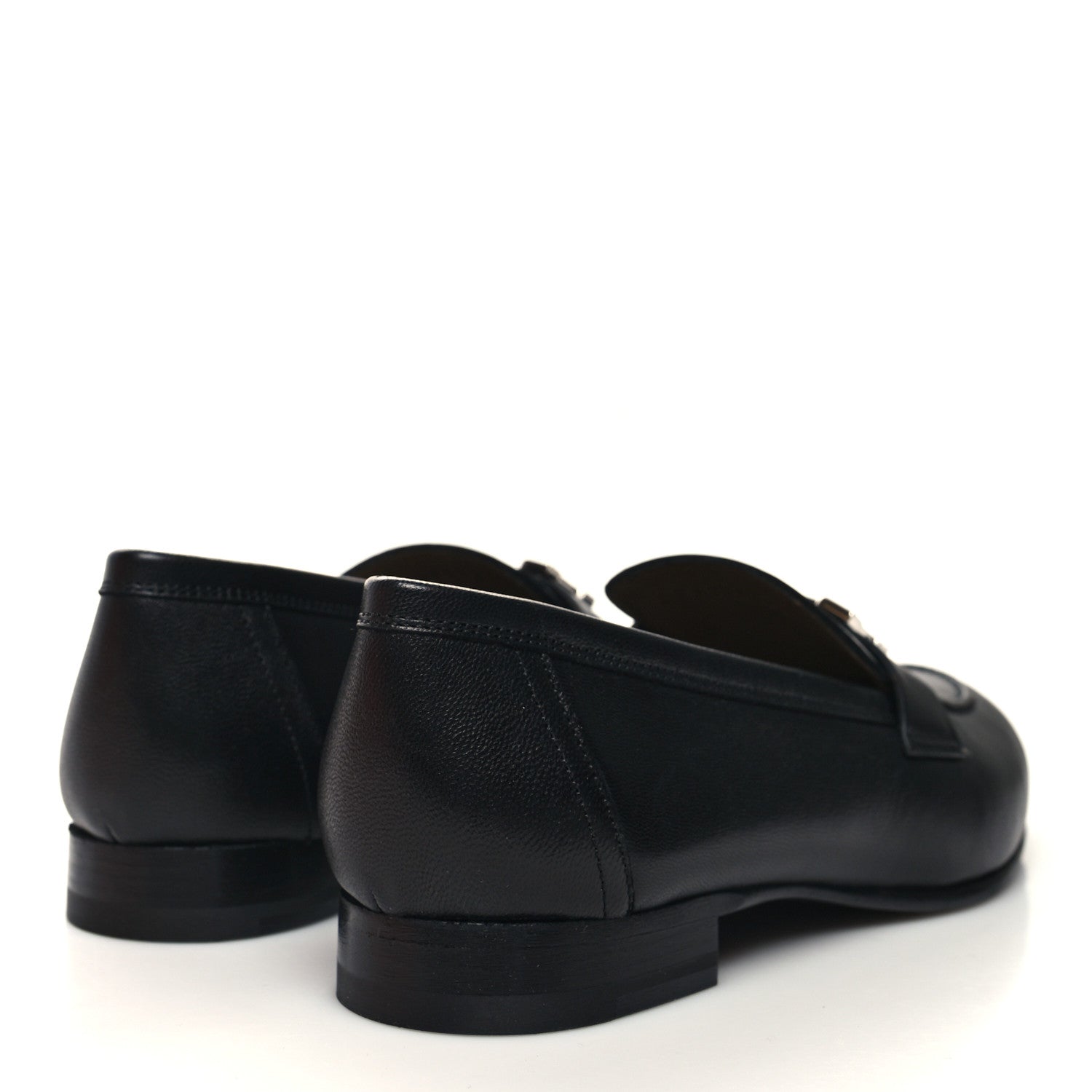 Hermes Goatskin Womens Paris Loafers 37 Black 4 of 9
