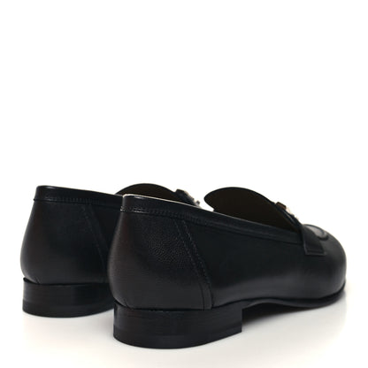 Hermes Goatskin Womens Paris Loafers 37 Black 4 of 9