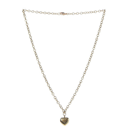 David Yurman 18K Yellow Gold Cable Heart Charm Necklace 3 of 7