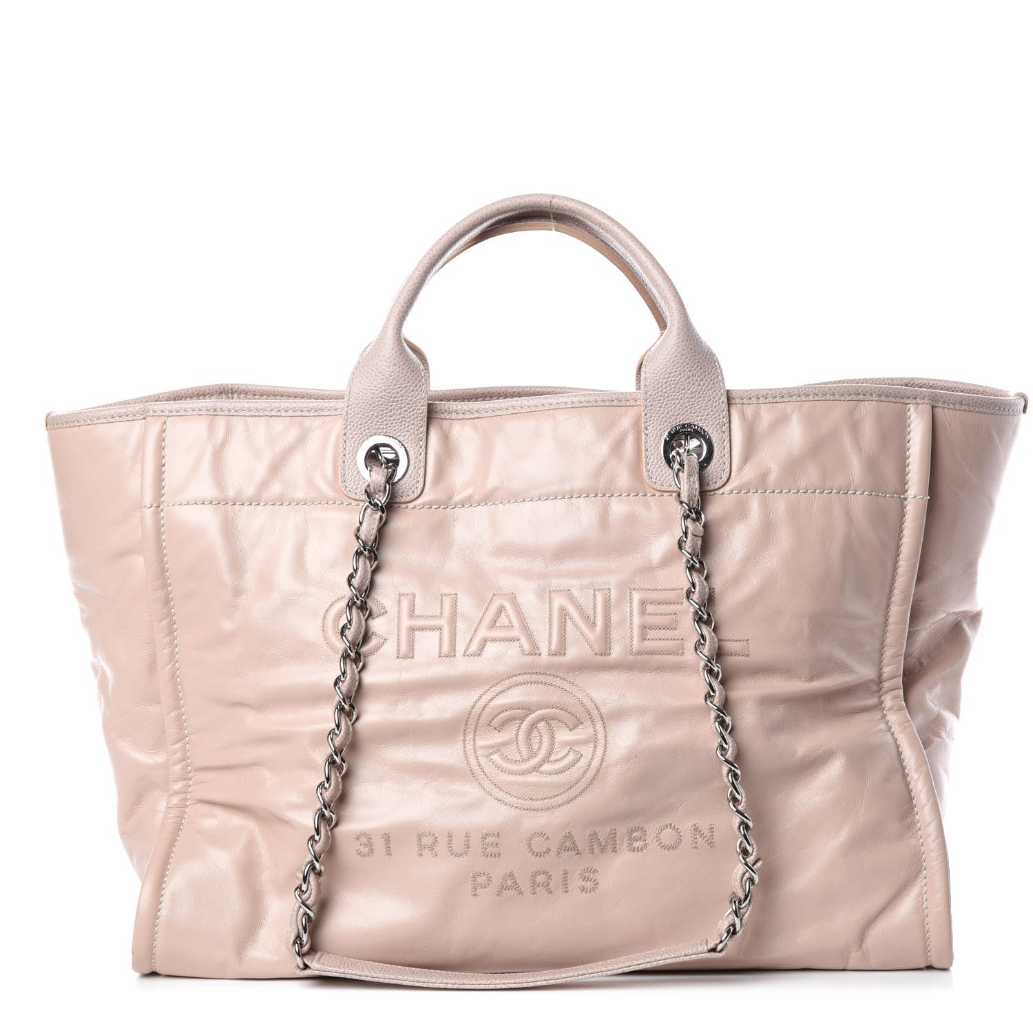 Chanel Glazed Calfskin Large Deauville Tote Light Pink 1 of 12
