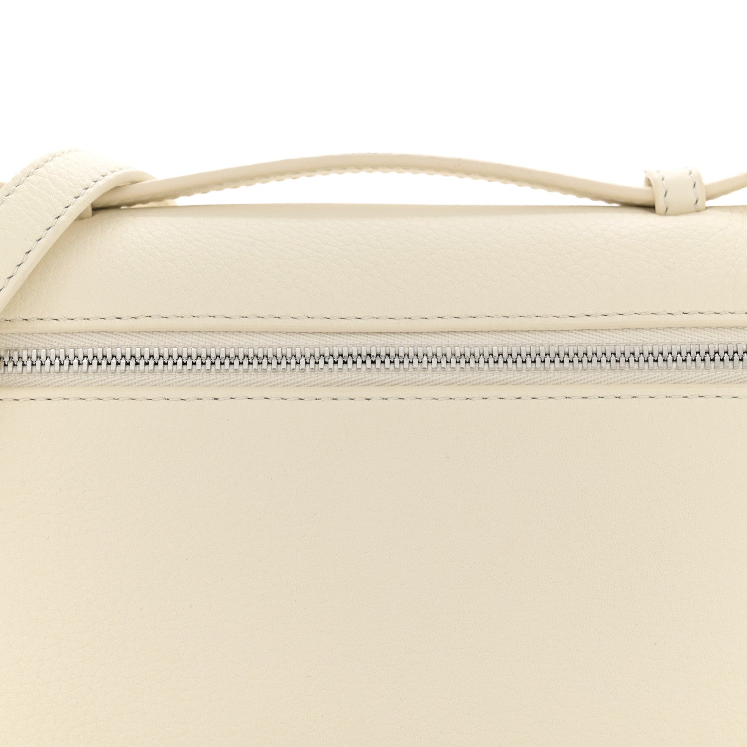 Loro Piana Grained Calfskin L19 Extra Pocket Pouch Whisper White 7 of 9