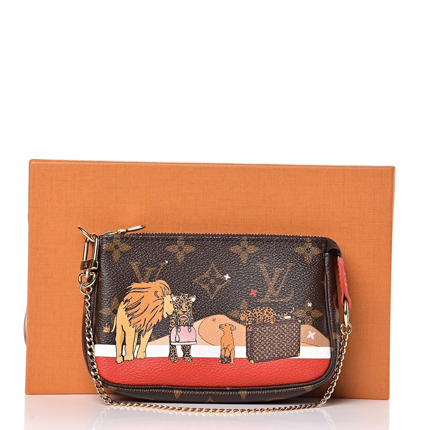 Louis Vuitton Monogram 2018 Christmas Animation Mini Cats Pochette Accessories 8 of 8
