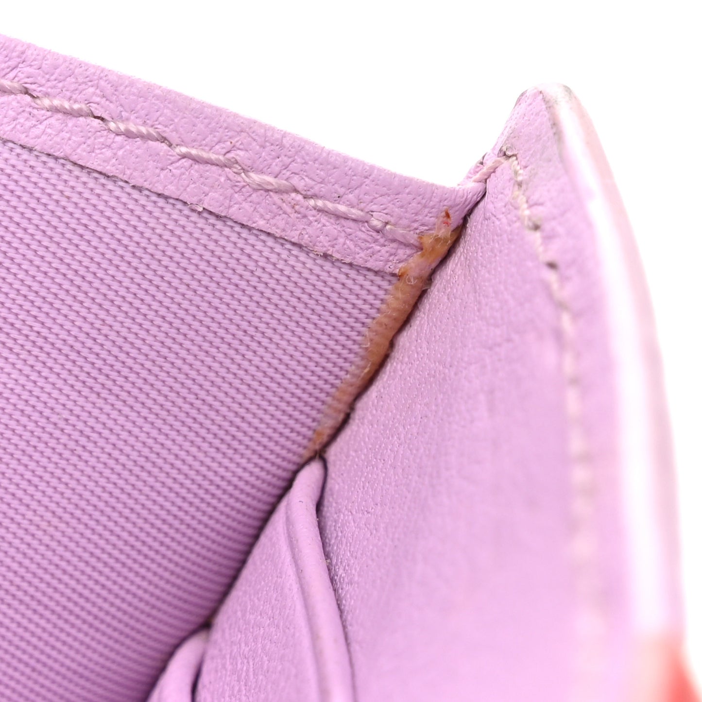 Calfskin Bi-Color Envelope Chain Wallet Red Purple