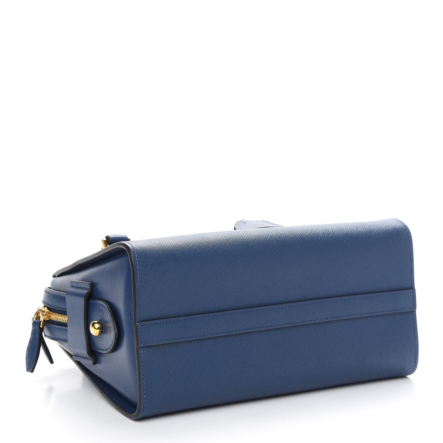 Saffiano Soft Calfskin Double Handle Satchel Bluette