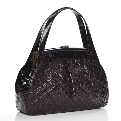 Louis Vuitton Monogram Vienna Alligator Sac Fermoir GM Aubergine 3 of 7