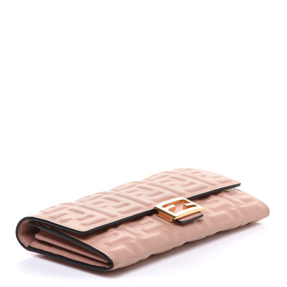 Fendi Nappa Matisse FF Embossed Continental Wallet Rose Quarzo 4 of 9