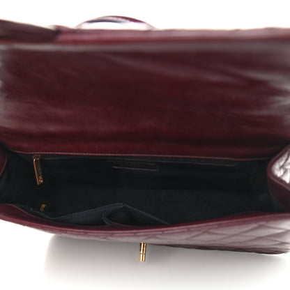 Chanel Glazed Calfskin Castle Rock Large Flap Burgundy 4 of 9