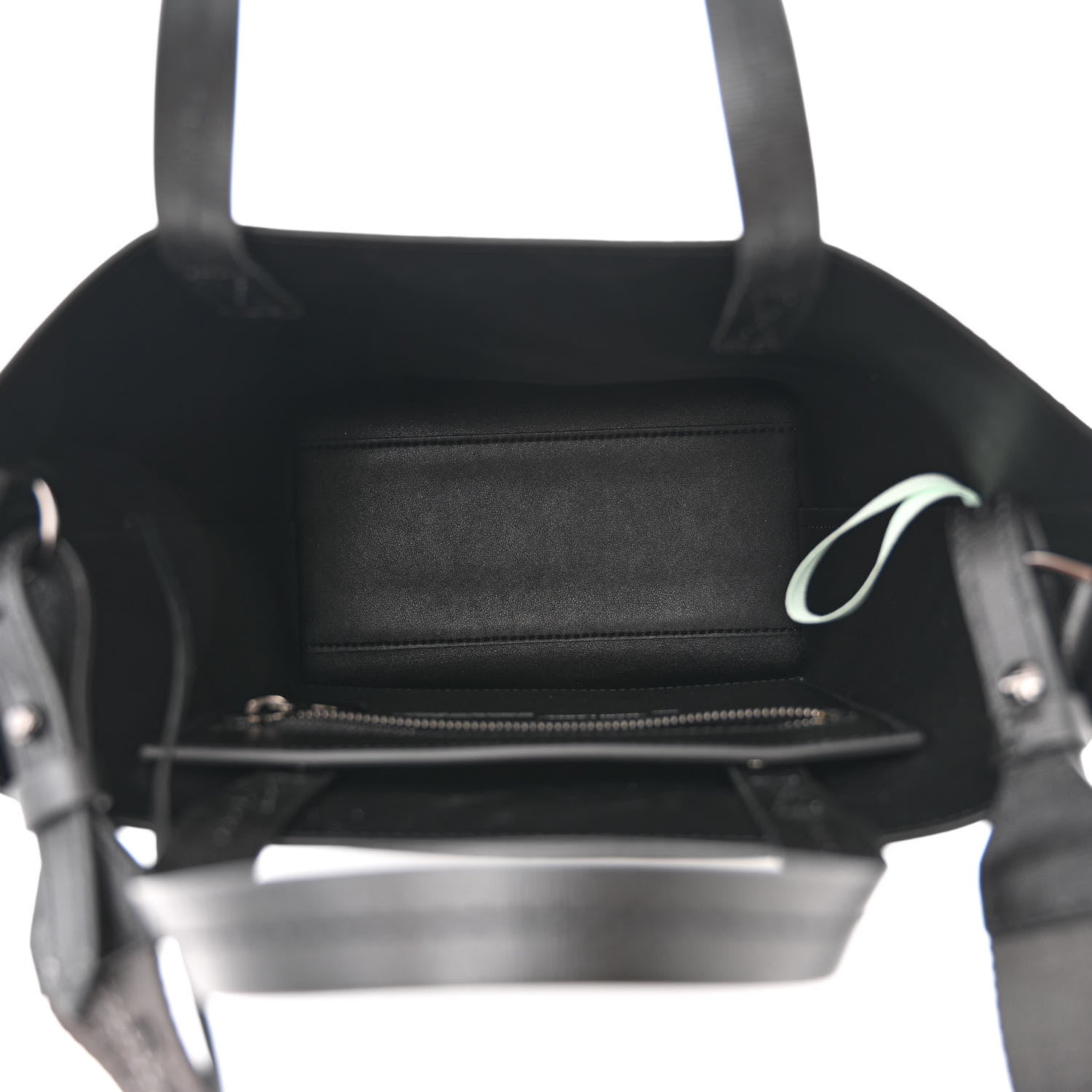 Off-White Saffiano Striped Diag Tote Black 5 of 9