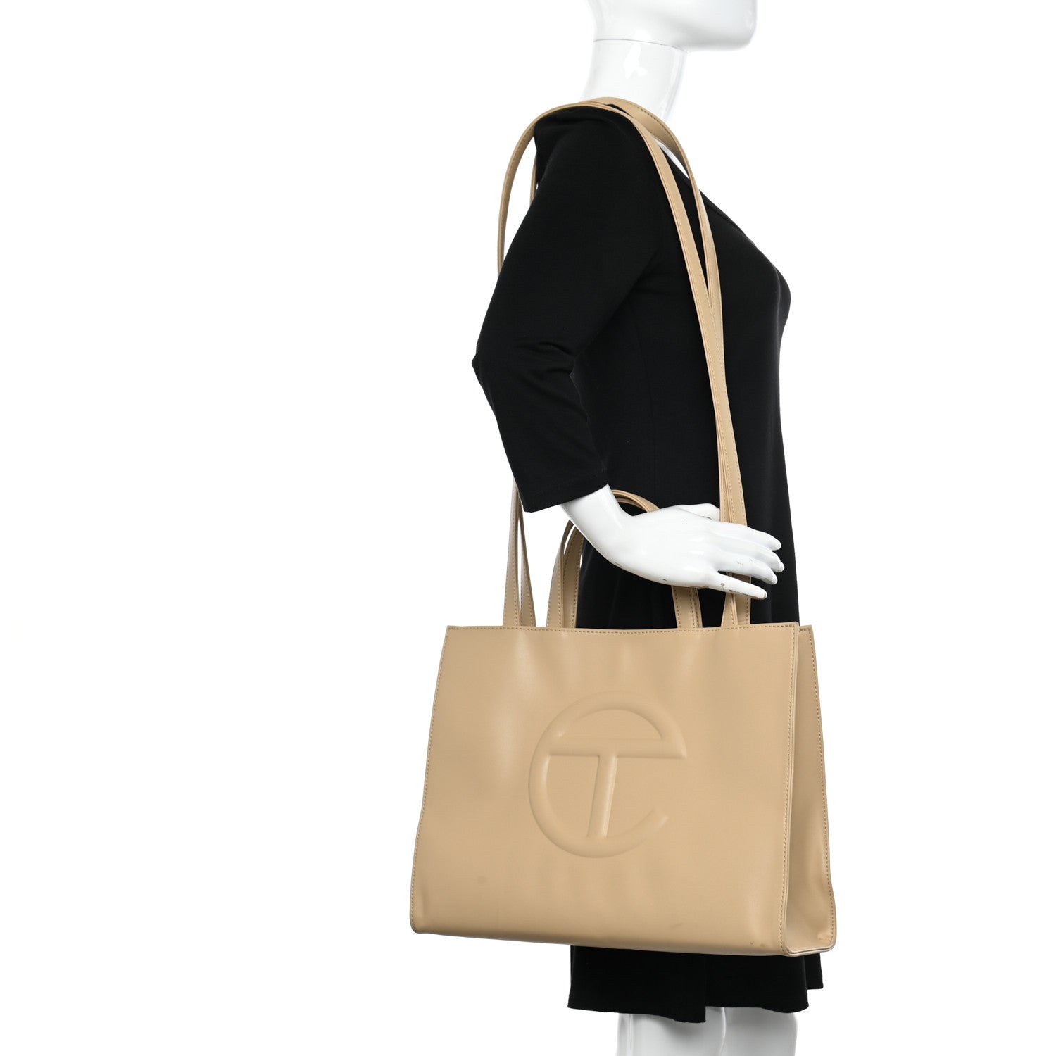 Telfar Vegan Leather Medium Shopping Bag Cream 2 of 15