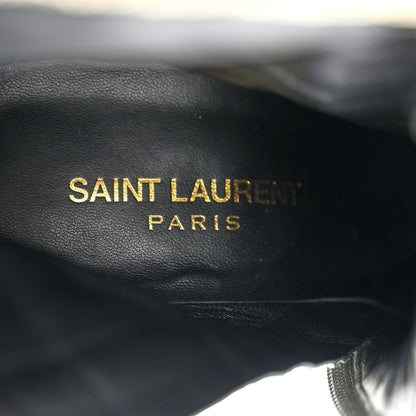 Saint Laurent Metallic Crinkled Polyurethane Calfskin Kiki Pointed Toe Ankle Boots 38 Gold 7 of 8