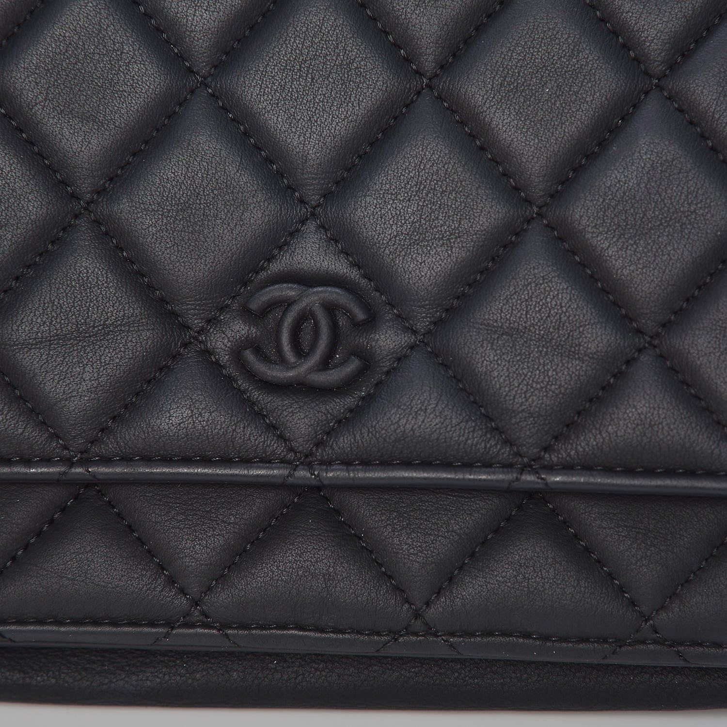Chanel Calfskin Quilted Wallet On Chain WOC Black 11 of 12