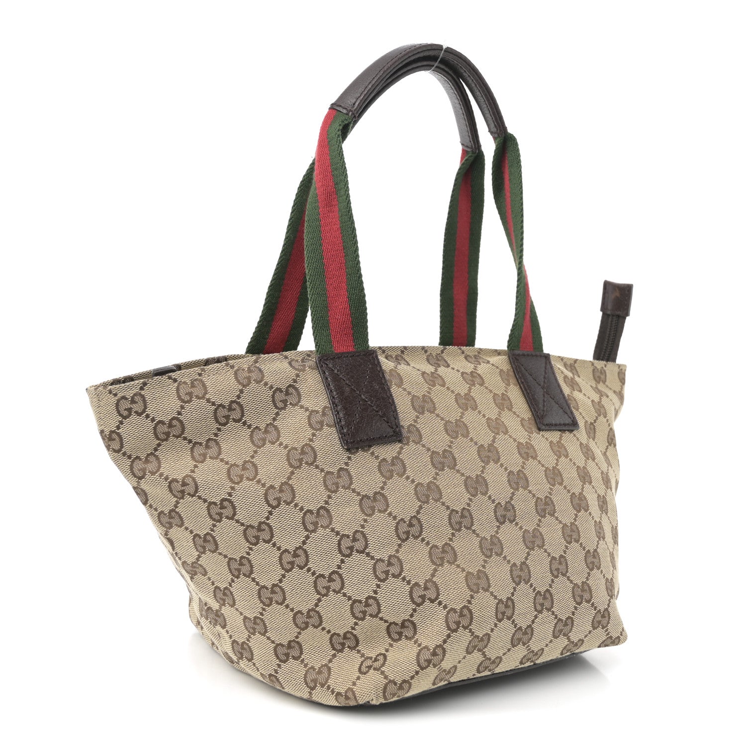 Gucci GG Monogram Small Web Handle Bucket Tote Dark Brown 3 of 10