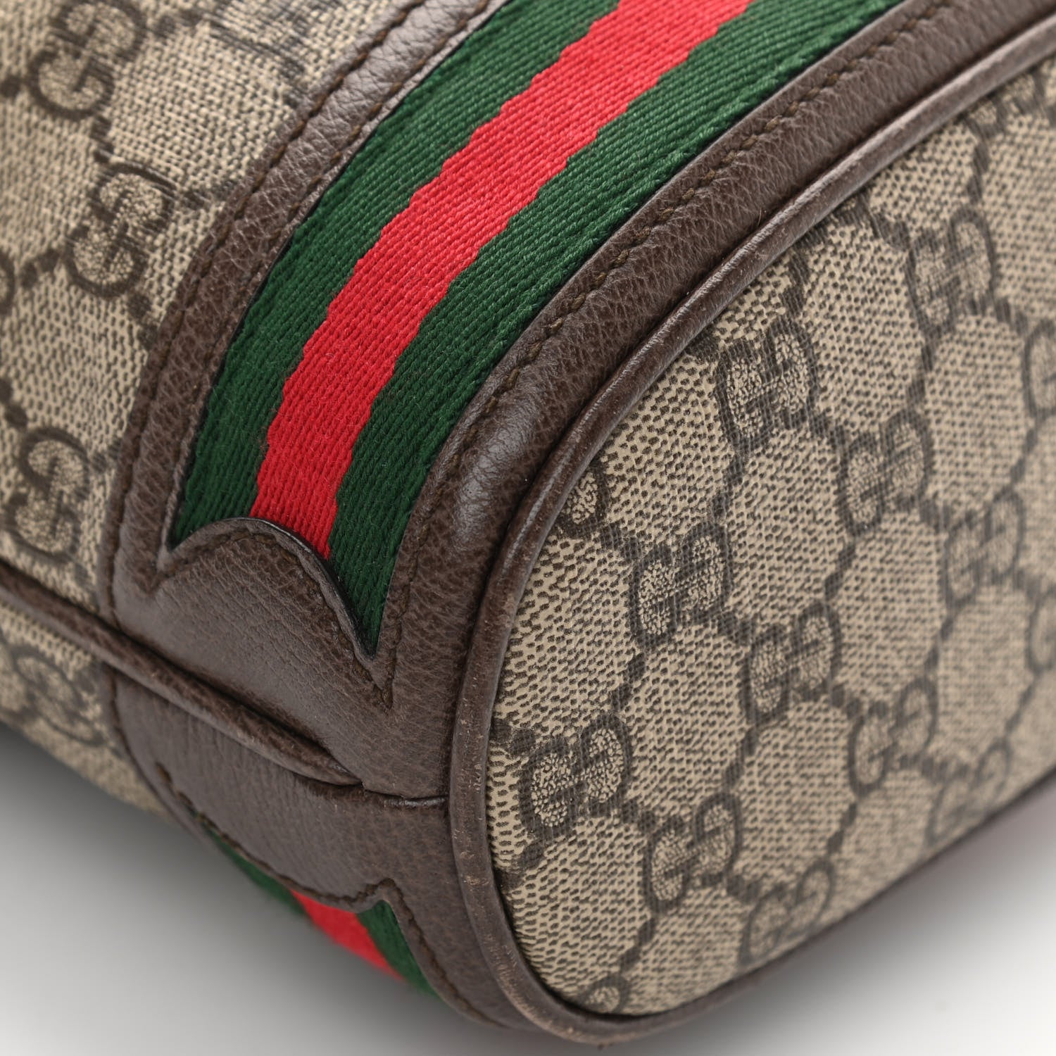 Gucci GG Supreme Monogram Web Small Ophidia Bucket Bag Brown 12 of 16
