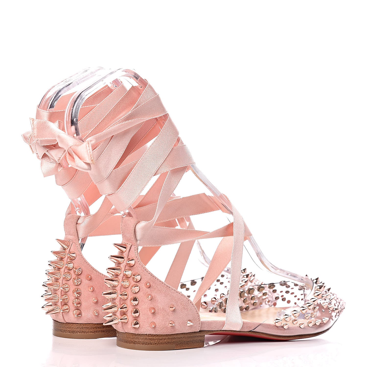Christian Louboutin PVC Veau Velours Mechante Reine Flats 35 Guimauve 4 of 7