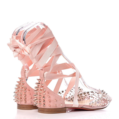 Christian Louboutin PVC Veau Velours Mechante Reine Flats 35 Guimauve 4 of 7