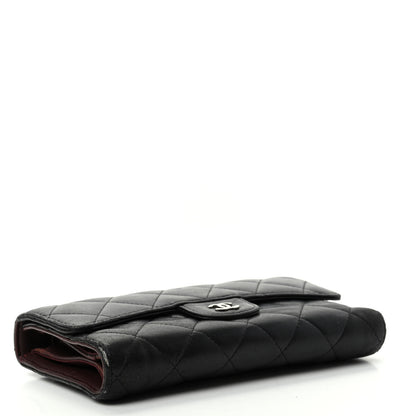 Chanel Lambskin Quilted Large Flap Wallet Black 4 of 7