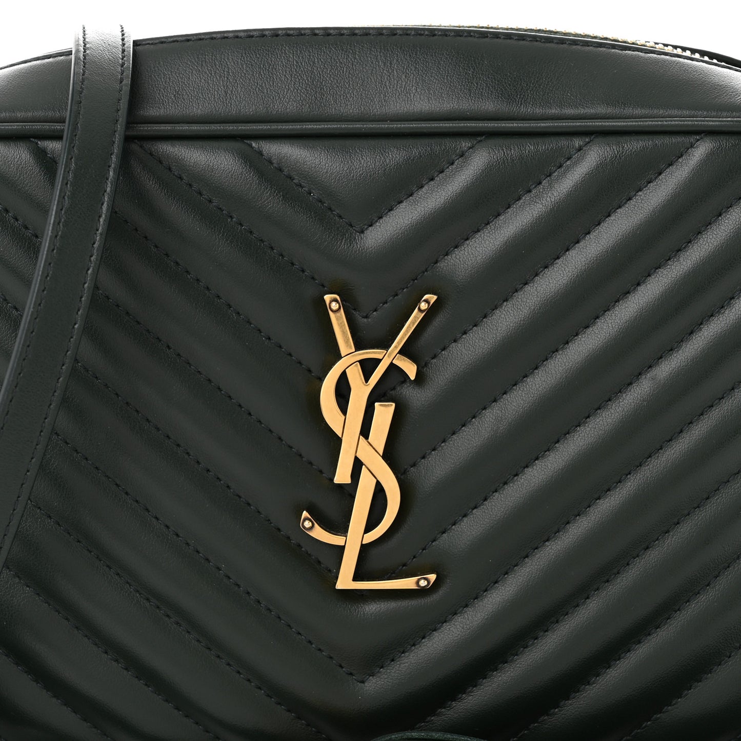 Calfskin Matelasse Monogram Lou Camera Bag Vert Fonce