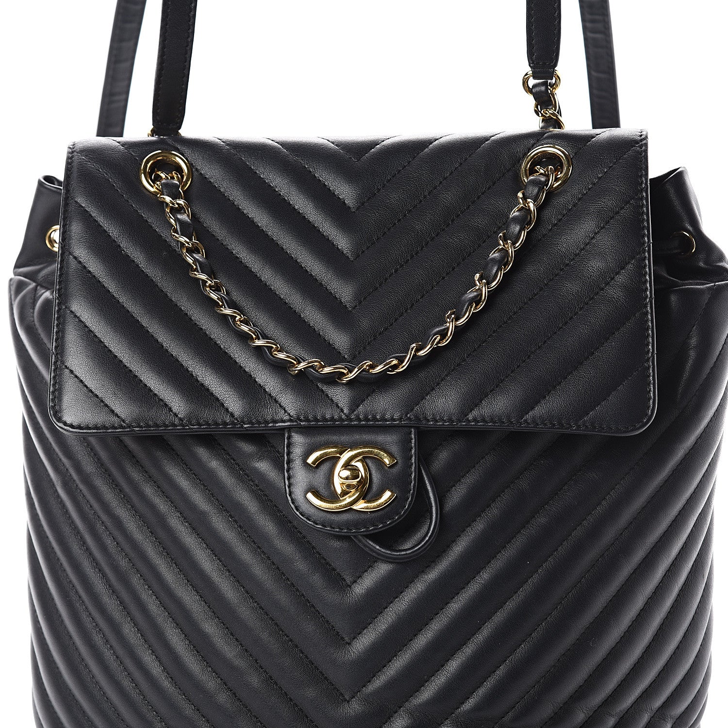 Chanel Calfskin Chevron Quilted Large Urban Spirit Backpack Black 7 of 9
