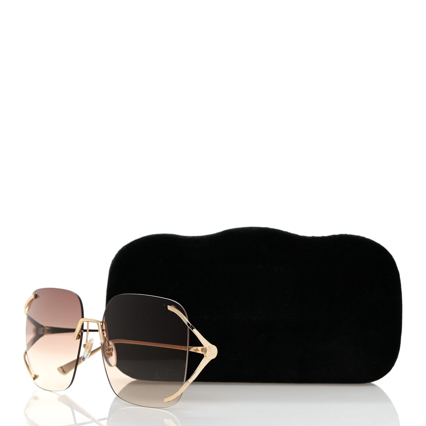 Metal Oversized Sunglasses GG0646S Gold Brown