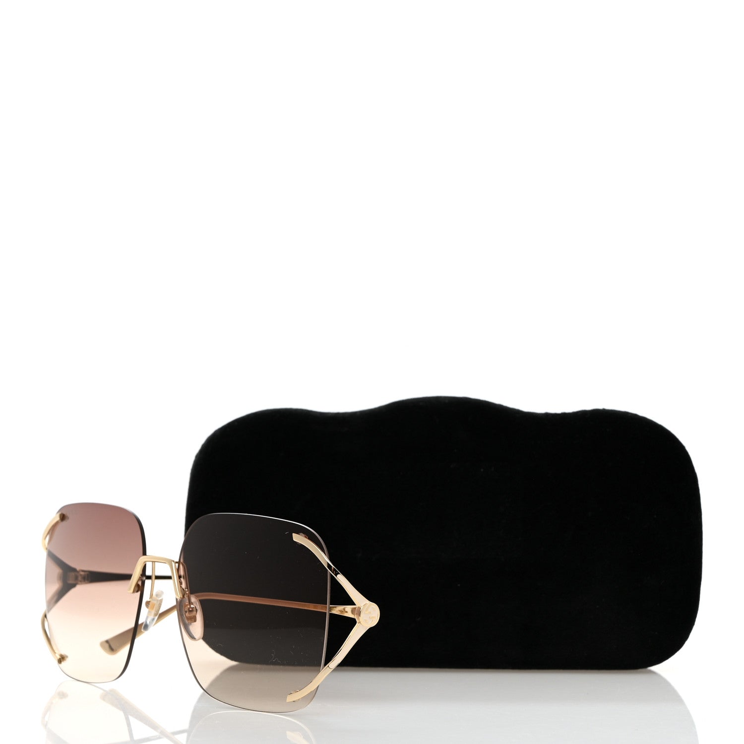 Gucci Metal Oversized Sunglasses GG0646S Gold Brown 8 of 8